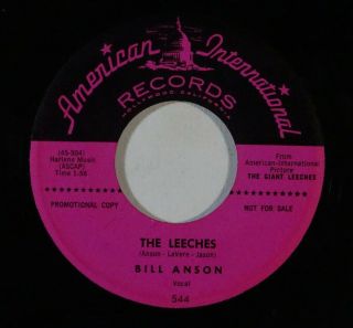 Novelty/horror Film 45 Bill Anson The Leeches/bucket Of Blood On American Int 