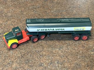 1969 Marx Toys Amerada Hess Fuel Oils Gasoline Semi Tanker Rare Christmas Truck