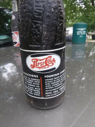 Full Double Dot Acl Pepsi Cola Fountain Syrup Soda Bottle.  Cap Too