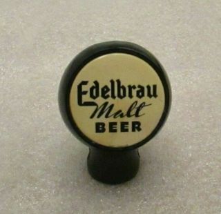Rare Edelbrau Malt Beer Selimore Black W/ Logo Bakelite Ball Knob Tap Handle