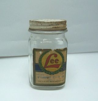 Vintage H.  D.  Lee Mercantile Co.  Peanut Butter Glass Jar