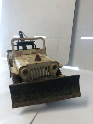Vintage Tonka Jeep Wrecker With Plow Truck,  Pressed Steel 4