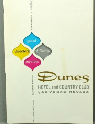 Vintage Las Vegas Brochures,  The Dunes Hotel and Country Club,  1960 ' s - 1970 ' s 2