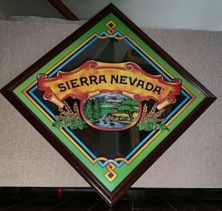 Framed Sierra Nevada Brewery Beer Mirror Large 38 " X 38 " Diamond Shape Frame