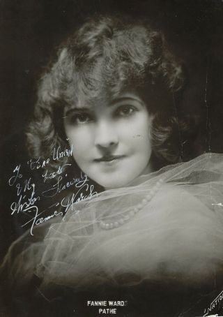 American Silent Movie & Stage Actress Fannie Ward,  Autographed Studio Photo