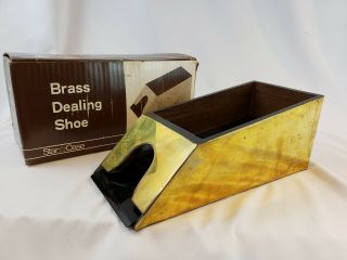 Vintage Casino Blackjack Dealer Shoe - 8 Deck - Brass - Rare