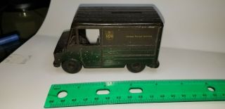 Vintage Metro Mite United Parcel Service Ups Brown Metal Delivery Truck & Bank