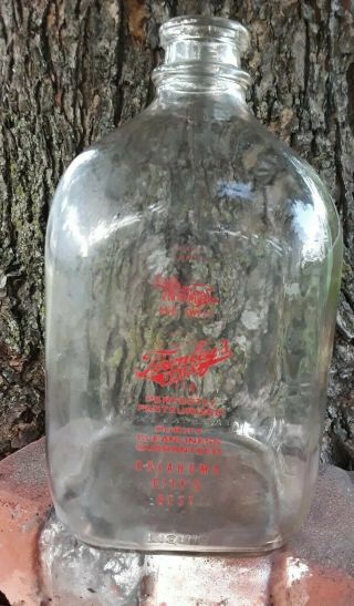 Vintage Townleys Dairy Oklahoma Citys Best Milk Bottle Glass One Gallon Jug