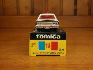 TOMY Tomica 13 NISSAN CEDRIC Patrol car,  Made in Japan vintage pocket car Rare 6
