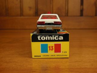 TOMY Tomica 13 NISSAN CEDRIC Patrol car,  Made in Japan vintage pocket car Rare 7