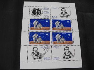 Apollo 14 Sheet Orig.  Signed Edgar Mitchell,  Space
