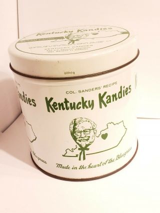 Vintage Kfc Kentucky Fried Chicken Cream Kandies Metal Tin Colonel Sanders Rare