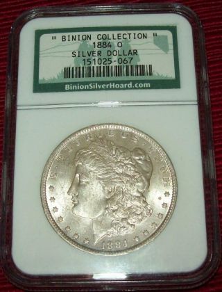 Binion Silver Hoard 1884 O Morgan Silver Dollar Coin Ms Certifed By Ngc $1