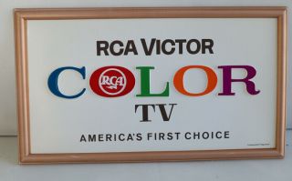 1960s Nos Rca Color Tv Sign 3d Vacuum Form Store Display Television