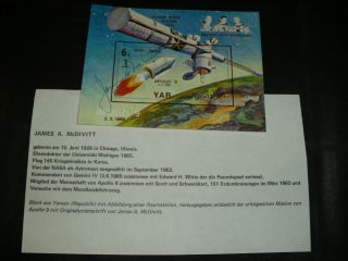 Apollo 9 Sheet Orig.  Signed James Mcdivitt,  Space