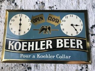 Koehler Beer Toc Tin Over Cardboard Brewery Sign,  Erie Pa 1940 