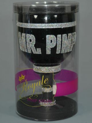 Mr.  Pimp By Royale Black Glass Stein Chalice Party Cup 44oz