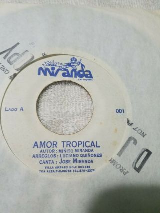 Salsa / Hnos Miranda Orquesta / Oye Mi Ruego / Amor Tropical / 45rpm