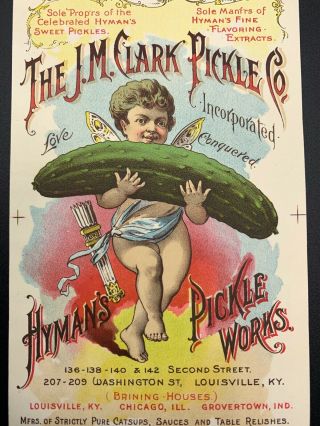 The J.  M.  Clark Pickle Co.  Advertising Trade Card,  Louisville,  KY 3