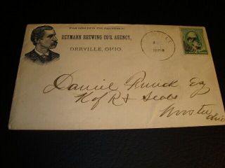 Circa 1888 Reymann Brewing Company Envelope,  Orrville,  Ohio