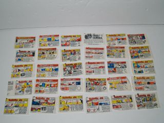 (30) 1960s 1970s Bazooka Joe Gang Bubble Gum Candy Wrappers Comic Fortunes Offer