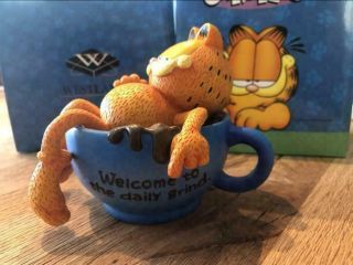 Extremely Rare Garfield Sleeping In Thea Cup Figurine Statue