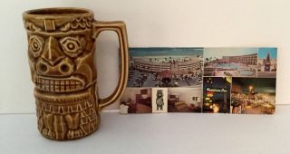 Vintage Hawaiian Inn Daytona Beach Florida Tiki Bar Mug Polynesian W Hotel Card