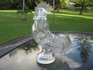 Glass Rooster Decanter Vintage Fitted Top 10 " Price Chip On Comb