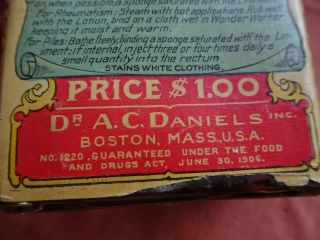 dr.  a.  c.  daniels medicine lotion label & contents boston 4