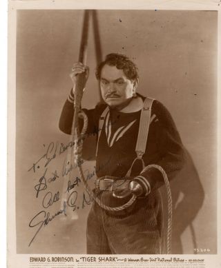 Romanian - American Tough - Guy Actor Edward G.  Robinson,  Signed Vintage Photo