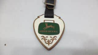 John Deere Watch Fob Collectors 4 Legged Leaping Deer Logo Brass Enamel 1966
