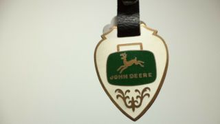 John Deere Watch Fob Collectors 4 Legged Leaping Deer Logo Brass Enamel 1966 3