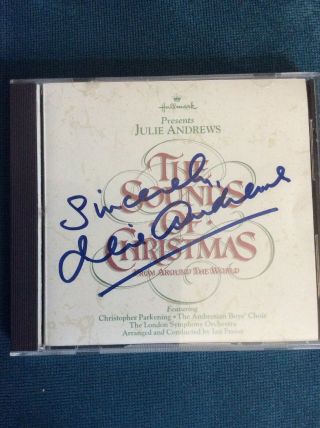Julie Andrews Autographed Sounds Of Christmas Cd Rare - Signed On Cd Insert
