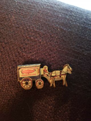 1925 Premium Vintage Cracker Jack Prize Toy Tin Litho Horse And Wagon Stand Up