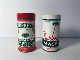 2 Vintage Spice Tins Durkee 