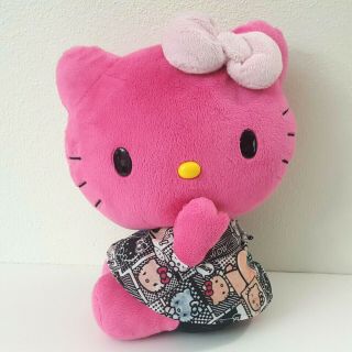 Sanrio Hello Kitty Plush Dark Pink With Dress And Bow Jakks Pacific 2010