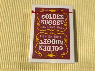 Vintage Deck Red Burgundy GOLDEN NUGGET Casino Playing Cards Las Vegas 2