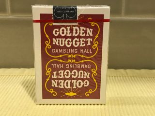 Vintage Deck Red Burgundy GOLDEN NUGGET Casino Playing Cards Las Vegas 3