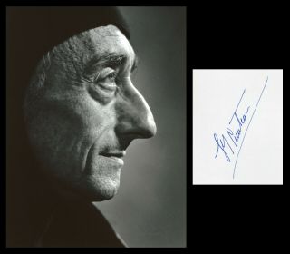 Jacques - Yves Cousteau (1910 - 1997) - Signed Autograph,  Photo - Paris 1988 -