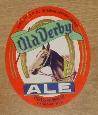 1 Beer Label From Oshkosh,  Wisconsin,  People 