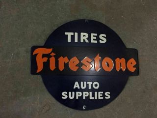 Porcelain Firestone Tires Enamel Sign Size 15 " X 18 " Inches