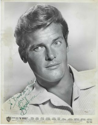 A Young British Actor Roger Moore,  (james Bond) Autographed Vintage Studio Photo