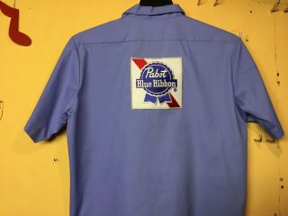 Pabst Blue Ribbon Beer Delivery Guy Work Shirt Dickies Large Tall 