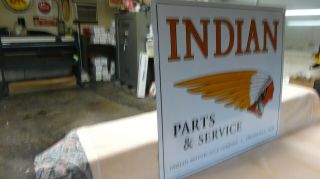 INDIAN MOTORCYCLE PARTS AND SERVICE SIGN PORCELAIN 5