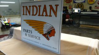 INDIAN MOTORCYCLE PARTS AND SERVICE SIGN PORCELAIN 6