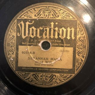 Vocalion 02568 Blind Willie Mctell Savannah Mama 1933 78 Rpm Blues V - Crk