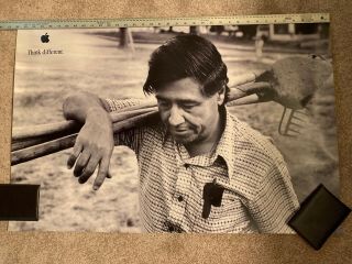 Apple Think Different Poster,  Cesar Chavez By Steve Jobs Rare 1998 24 X 36