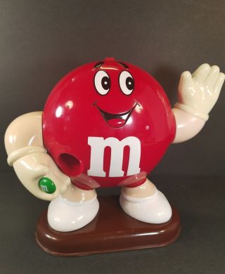Vintage 1991 M & M Red Waving Candy Dispenser 9 " Tall