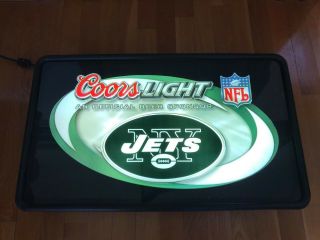 Nfl Coors Light Beer York Jets Bar Sign - - Usa Made