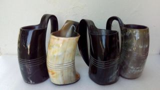 Set Of Four Game Of Thrones Viking Drinking Horn Mugs Tankard For Beer Ale Wine